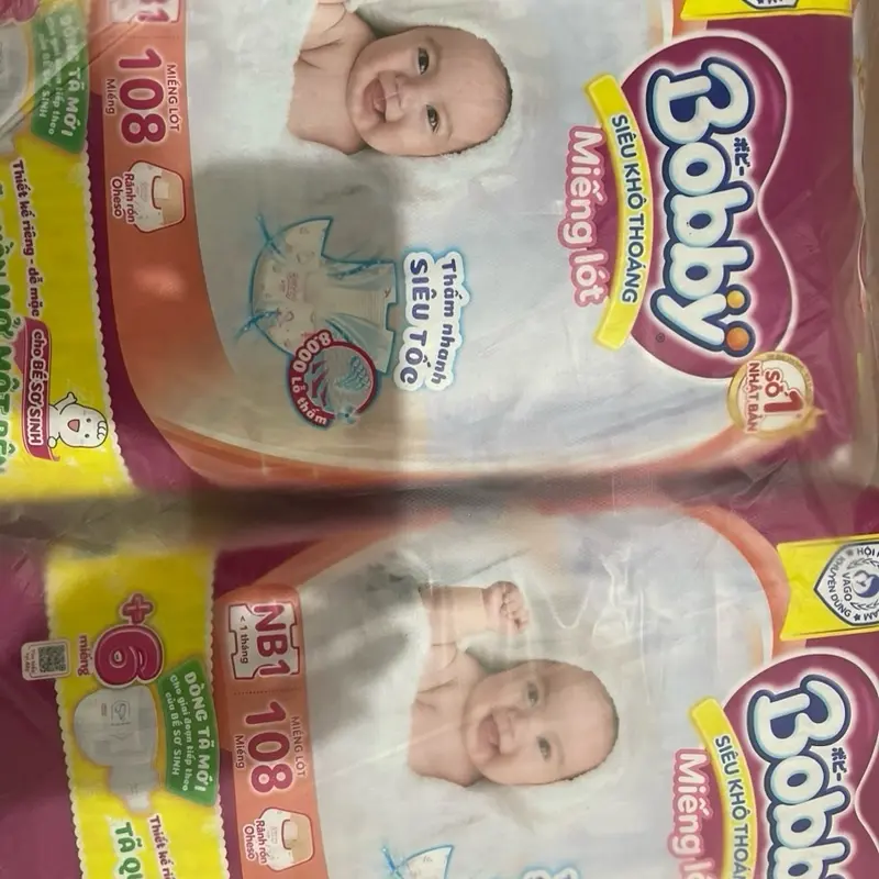 Miếng lót Bobby Newborn 1-108 miếng tặng 6 nb-s cho trẻ sơ sinh Bỉm 1