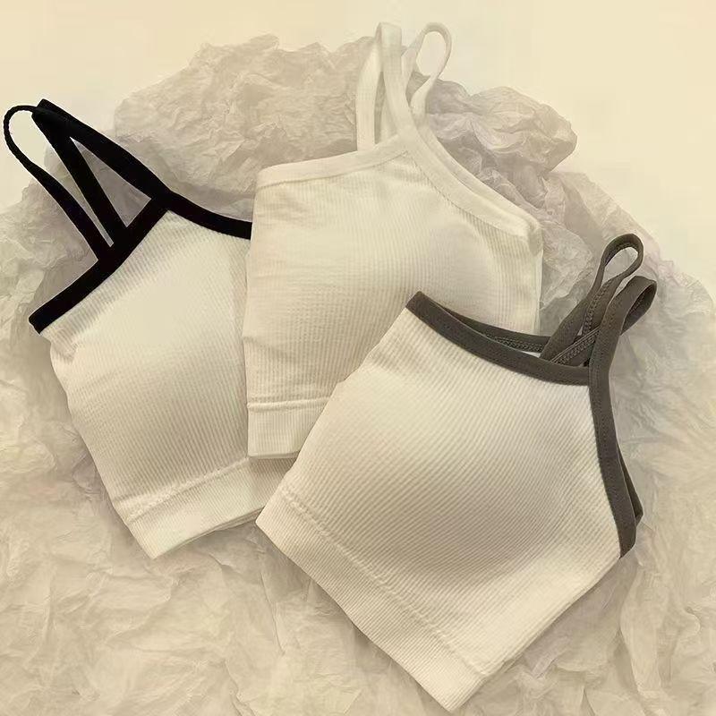 High School Student Underwear for Girls, Developmental Period, Gathered, Anti-Sagging, Detachable, Camisole, Wireless, Tube Top for Girls 3