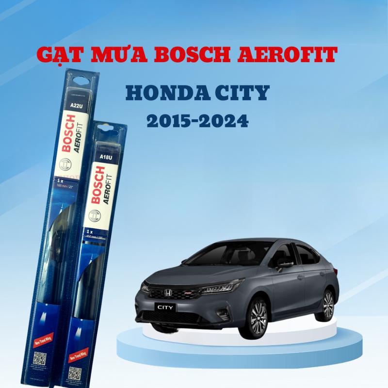 GẠT MƯA xe ô tô HONDA CITY 2015-2024 Gạt Mưa Bosch Xương Mềm Chính Hãng Đức Combo size (35cm / 65cm) Sạch - Bền - Êm 0