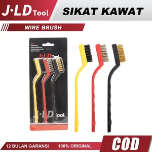 JLD Sikat Kawat Mini Set 3pcs Wire Brusher Murah Stainless Baja Kuningan Nylon Ideal untuk Membersihkan Kerak Kotoran pada Daerah Kasar Tahan Tajam Pembersih