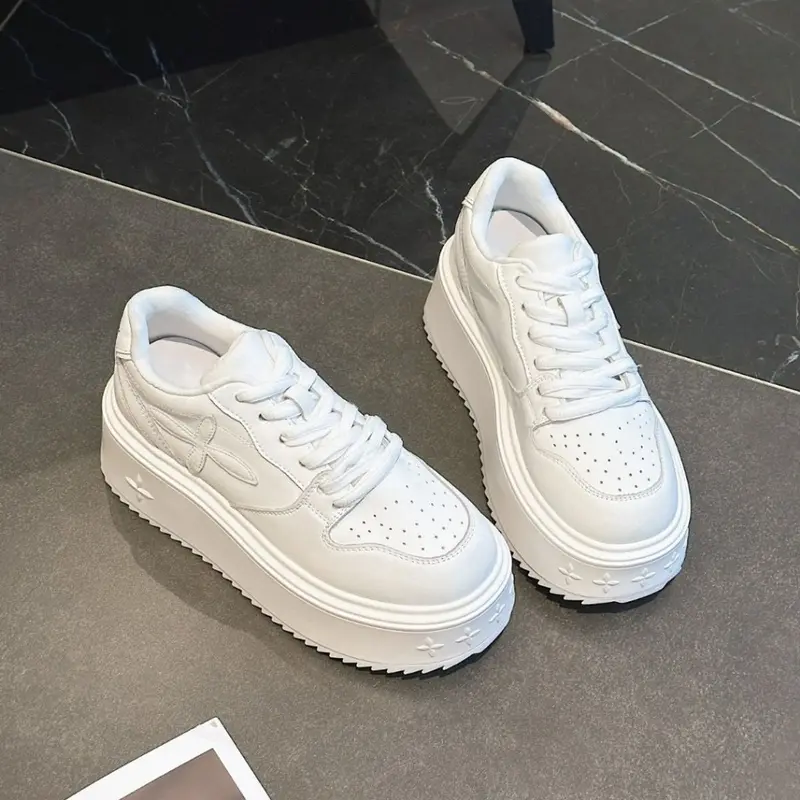 Giày Nữ Thể Thao Full Trắng Độn Đế 6cm FullBox Cao Cấp FUUTARA Sneaker Sport 3
