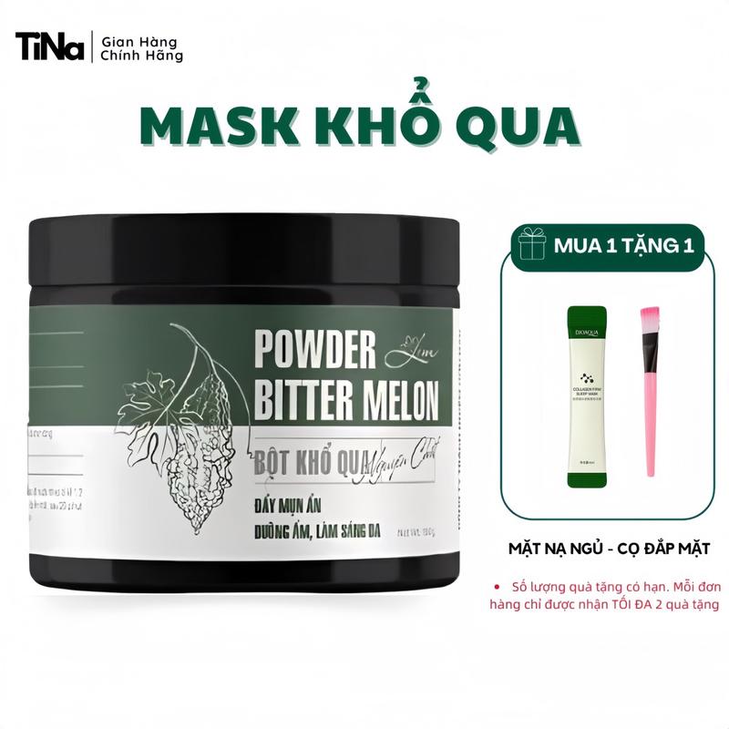 Mask Đắp Mặt Khổ Qua Lim- Hỗ Trợ Cải thiện Thâm Mụn khối lượng 100g ( Tặng cọ đắp mặt, Mặt Nạ Ngủ)