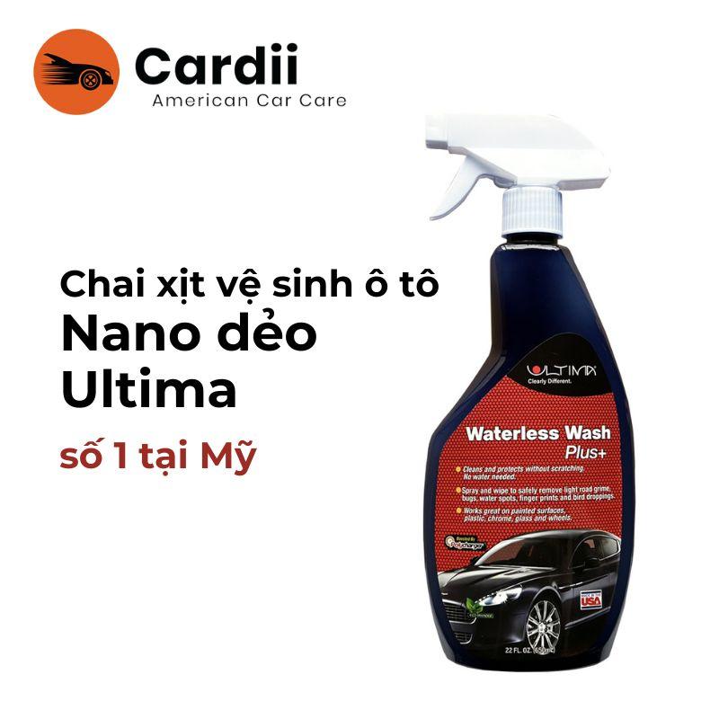 Chai xịt nano dẻo Ultima Vệ sinh + Phủ bóng, Chống bám nước cho ô tô, phù hợp cho kính lái , bề mặt sơn