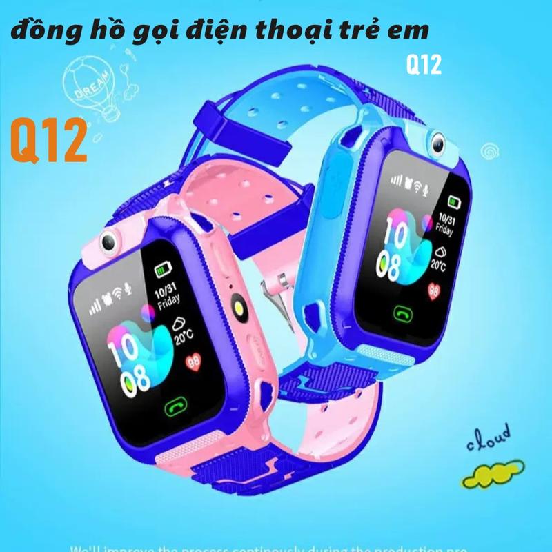 đồng hồ gọi điện thoại trẻ em Q12,đồng hồ thông minh trẻ em,đồng hồ lắp sim nghe gọi 1.44 inch Có Tiếng Việt