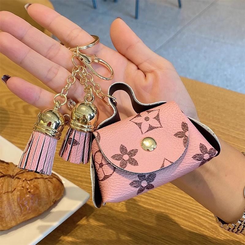 Túi thay đổi da mini, túi lưu trữ, mặt dây chuyền Bag Nữ Clutch vida cam 2