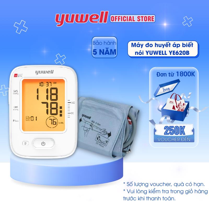 Máy đo huyết áp điện tử bắp tay Yuwell YE620B có giọng nói - Thương hiệu Yuwell tại nhà