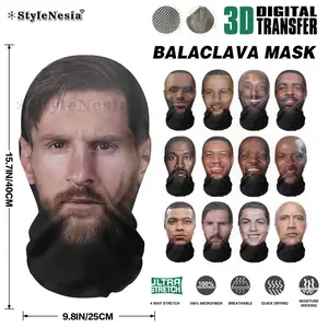 TERBARU! Mask Wajah Selebritis 3D/Topeng Lucu Prank/Masker Motor Pelindung Sinar Matahari Topeng Lucu Wajah Nyata Anti Debu & Napas Ringan Topeng Cosplay Unik Buat Prank, Cosplay, atau Nongkrong yang Berbeda