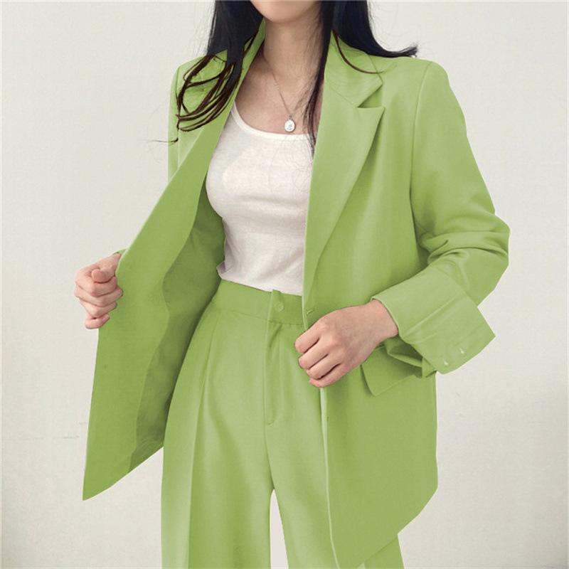 Product Introduction of Suit Jacket for Women 2024 Spring New Korean Style Coat Temperament Commute Blue Design Sense Niche Suit for Women 14