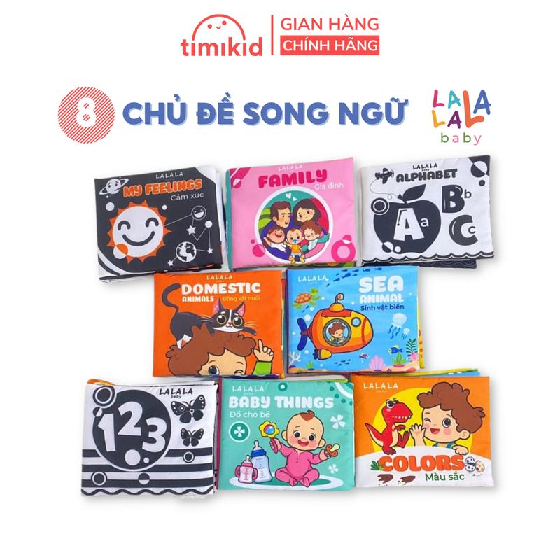  Sách Vải Cho Bé Lalala Baby 8 Chủ Đề Song Ngữ Giúp Bé Thông Minh Phản Xạ Nhanh - Mẫu mới - Timikid 