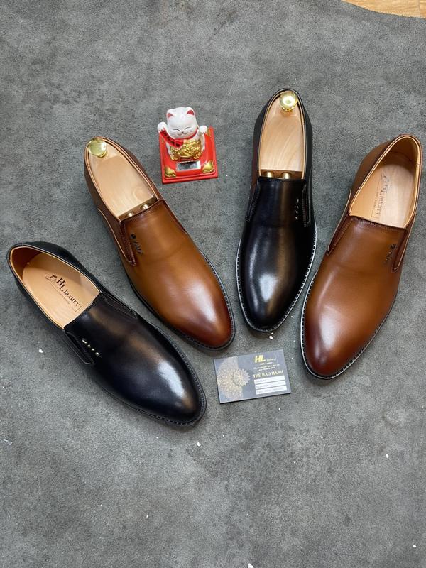 Giày T5-TRơn lười tây công sở oxford Cổ điển da bò nguyên tấm nam BH 12 tháng Shoes