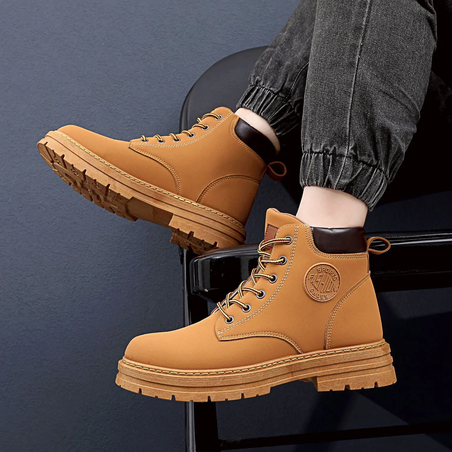 Quality Assurance 2024 New Autumn Men's Boots Classic Fashionable and Wearable Waterproof High-Top Martin Boots Soft Bottom Tooling Non-Slip Worker Boots