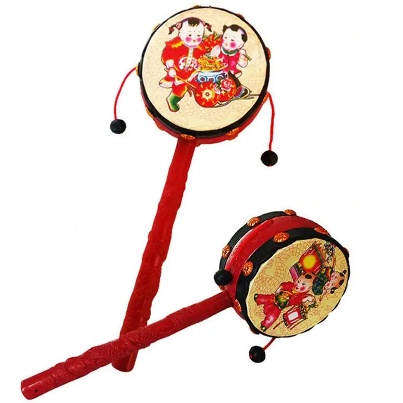 Trống Lục Lạc Quay, Phong Cách Truyền Thống, Đồ Chơi Trẻ Em, Tambourine, Đồ Chơi Vui Nhộn, Trống Khỉ, Thiết Kế Hoạt Hình, Làm Bằng Nhựa, Đồ Chơi Âm Nhạc Chuông Lục Lạc Cầm Tay 1