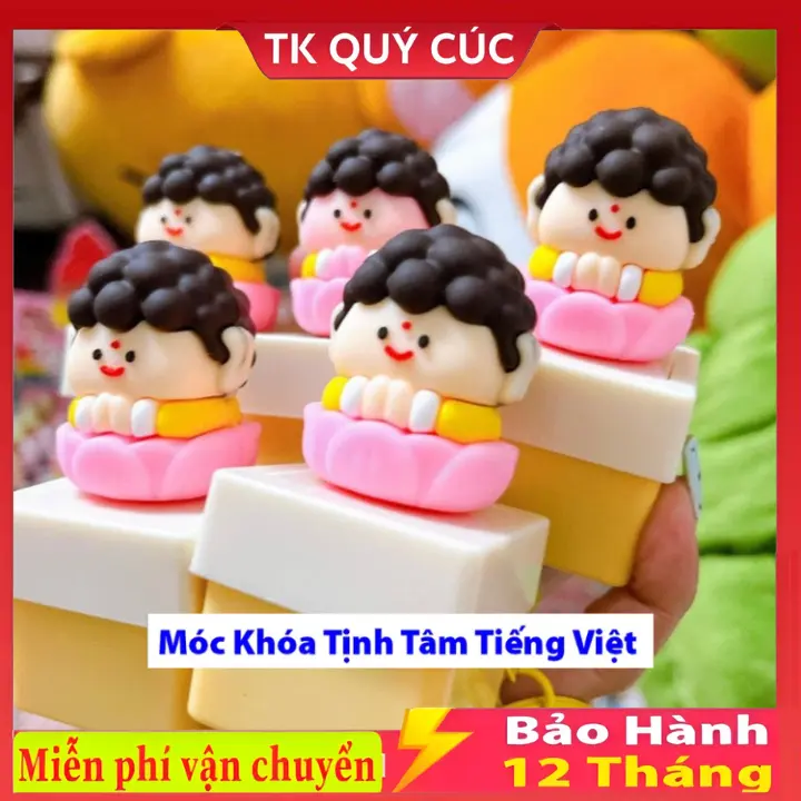 Móc Khoá Tịnh Tâm Gõ Mõ Bản Tiếng Việt, Móc Khoá Tích Đức Giải Nghiệp Bản Tiếng Việt Vui Nhộn Hot Trend Làm Quà Tặng 0