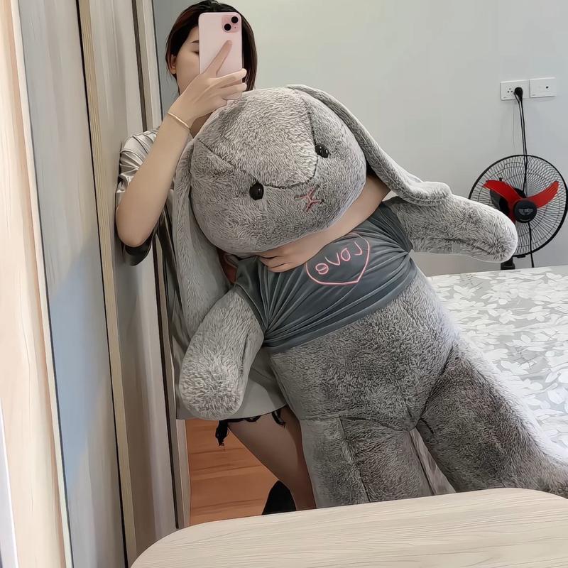 Tiệm Gấu DuDu - Thú Nhồi Bông Thỏ Tai Dài Lông Tuyết Màu Trắng Tinh Khôi Loại 1 An Toàn Không Kích Ứng Da Dễ Thương Cho Trang Trí Phòng