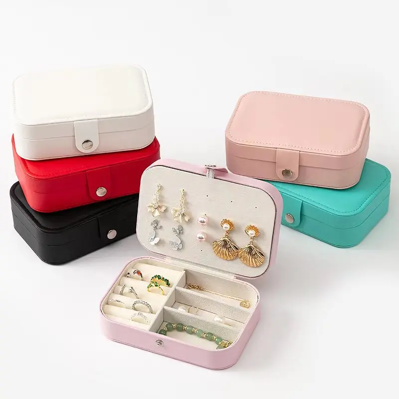 Simple High-End Jewelry Box, Earring Necklace Ring Storage Box, Double-Layer Portable Antioxidant Jewelry Storage Box