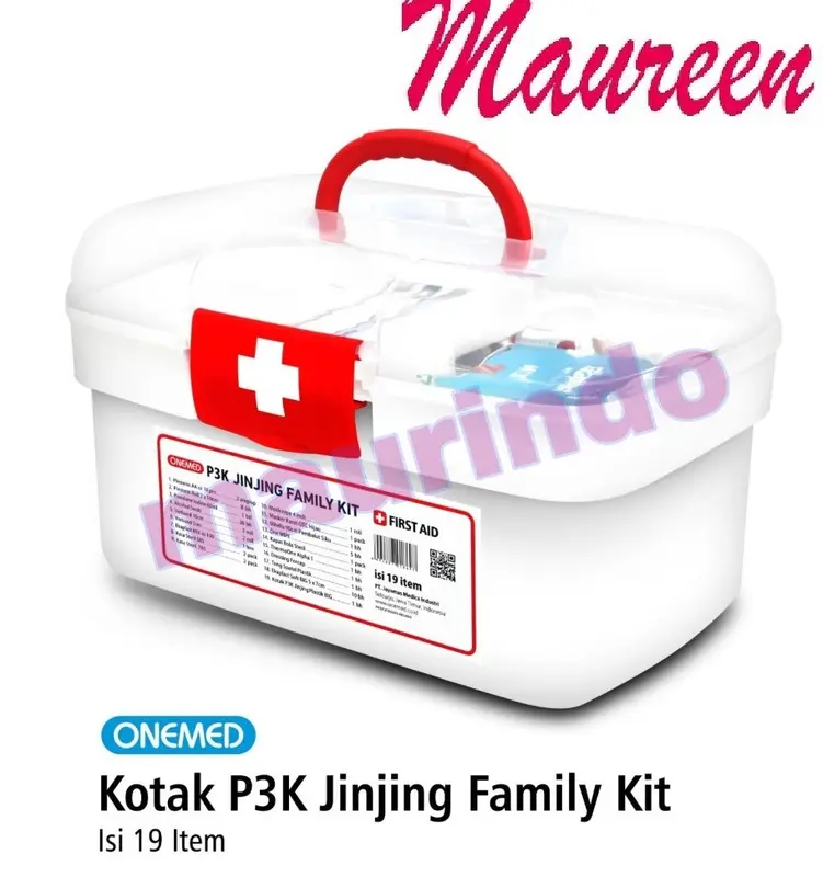 19 PCS Paket Lengkap Kotak P3K Plastik Jinjing FAMILY KIT Onemed Komplit Isi 0