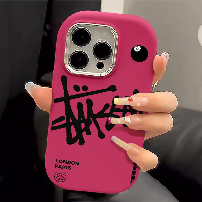 Ốp Điện Thoại Chữ Cái Tiếng Anh, Chống Sốc, Bảo Vệ Camera Tương Thích Với IPhone13, 16, 14, 15, 11, 12Pro Max, XR, X, XS MAX, 15Plus, 7 / 8 Plus, Se2020, Được Làm Bằng Chất Liệu Silicon, Lỗ Lớn 7