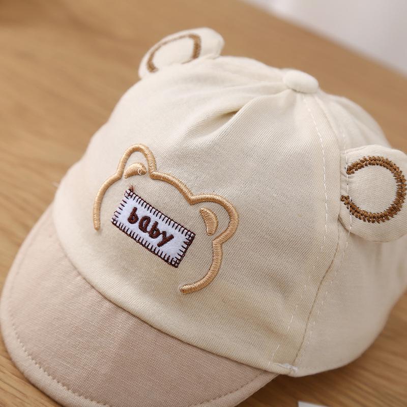 Baby hat spring and autumn peaked cap thin cute super cute cartoon baby visor male and female treasure flip brim hat 8