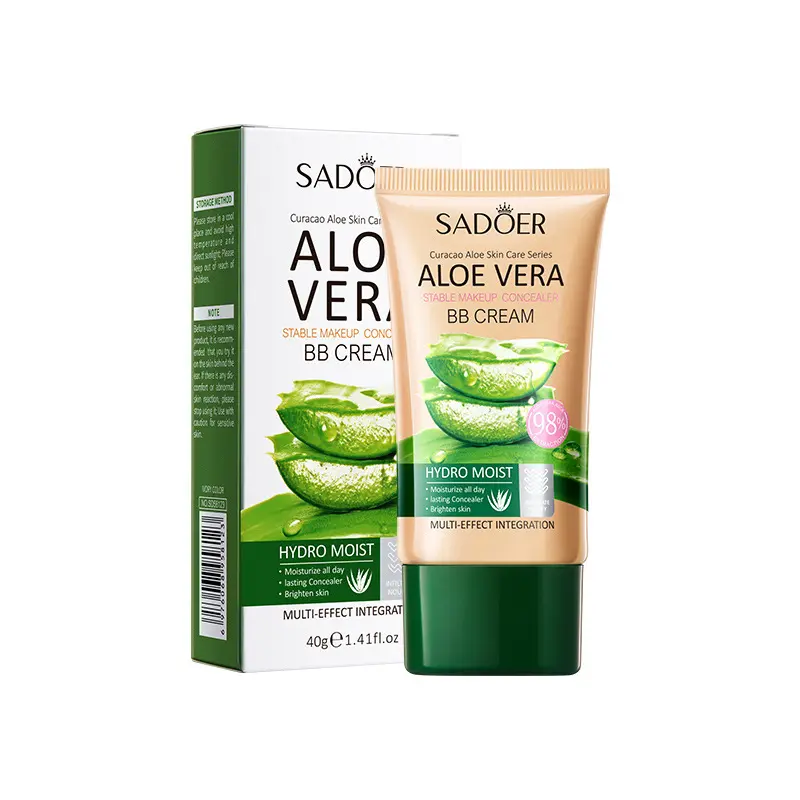Full English Aloe Vera BB Cream SADOER Long-lasting Concealer Contour Makeup BB Cream Cross-border Foreign Trade Factory Direct Sale