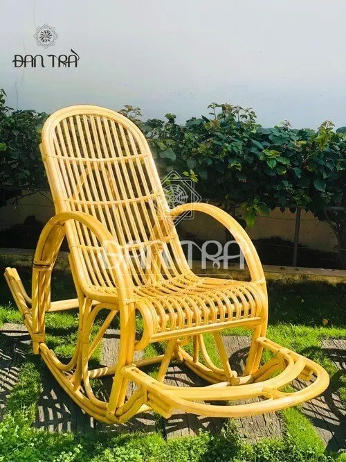 Ghế Mây Bập Bênh King, Ghế Bập Bênh Thư Giãn Có Gác Chân, Mây Tre Đan Trà