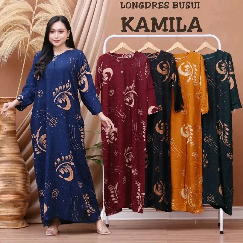 100 RB ISI 3 PCS LONGDRES CABUTAN BUSUI kancing depan Dress Wanita Kancing Panjang 1