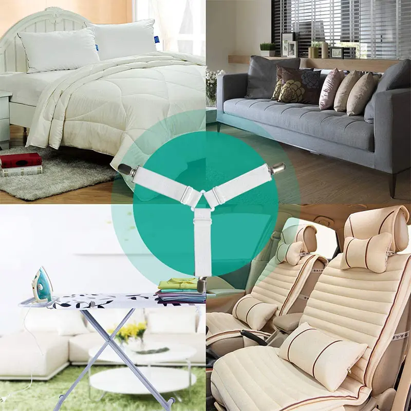 Dụng Cụ Kẹp Ga Trải Giường Đàn Hồi, 4 Cái / bộ, Dụng Cụ Chốt Thắt Lưng, Kẹp Ga Trải Giường, Cho Vỏ Nệm, Chăn, Chăn Bông, Giá Đỡ Chăn Bông, Dụng Cụ Sắp Xếp Dệt 5