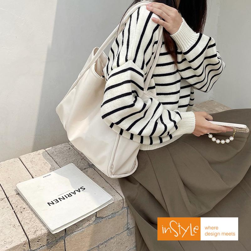 Tas Bahu Tote Bag Wanita Korean Style Shoulder Bag Size Besar (T2-042) Kulit PU 5