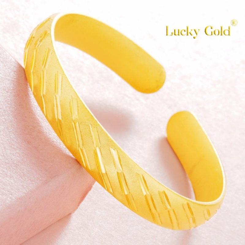 Product Introduction of [Lucky K Gold]  24K Gold Thickened Glossy Women's Starry Sky Open-Ended Bracelet Au999 Meteor Shower Bracelet 81