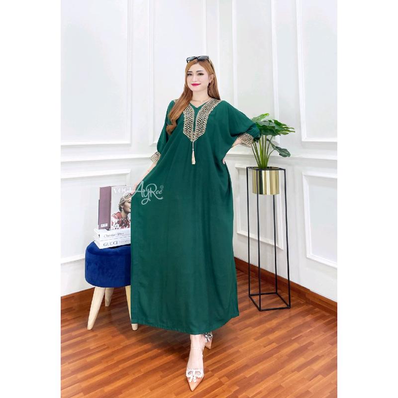 GAMIS KAFTAN ZAHRA SUPER JUMBO XXXXL LD 145cm Fit Muslim Syari  Dress  Rayon  Wanita 4