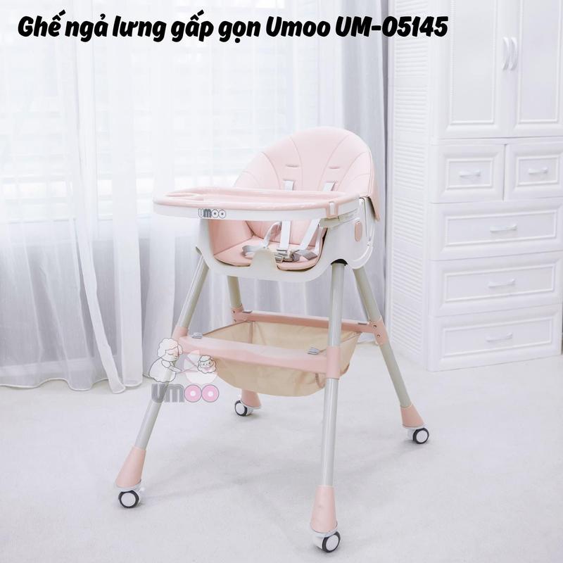 Ghế Ăn Dặm Cho Bé UMOO Ngả Lưng, Gấp Gọn Cao Cấp Chính Hãng, Điều Chỉnh Linh Hoạt, 2 Khay Bàn Ăn Kèm Bàn Chơi UM-05145 8