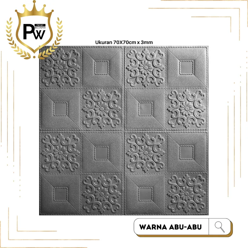 PAKET 10 LEMBAR [SERI C - 3MM] Wallfoam Dinding Dekorasi Ruangan 3D / Wallpaper Foam Motif Batik Untuk Plavon 5