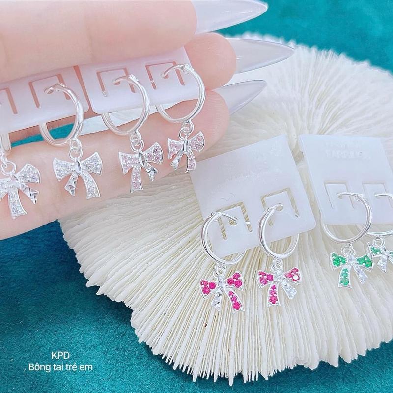Bông tai trẻ em siuuu xinh bạc s925 không đen gỉ 4