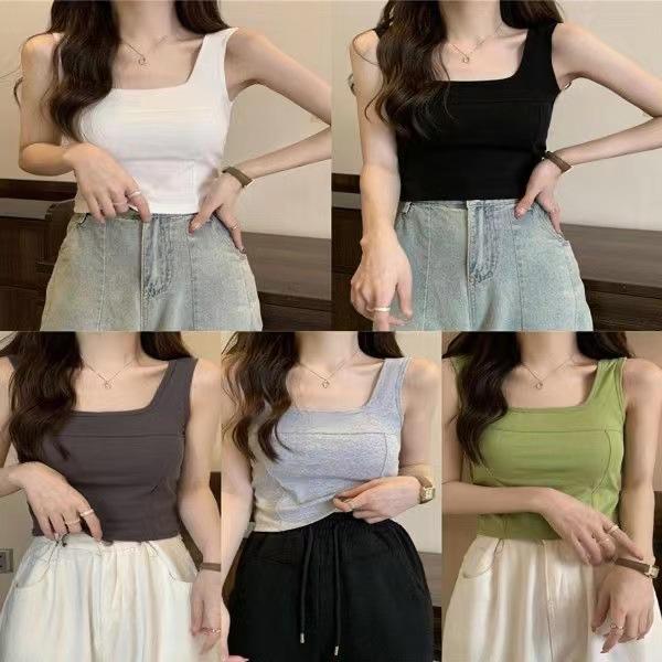 Product Introduction of Korean Style All-Match Sweet Hot Girl Sleeveless Slim Fit Four Seasons Camisole Women with Chest Pad Inner Wear Outer Wear Bottoming Top Women 1