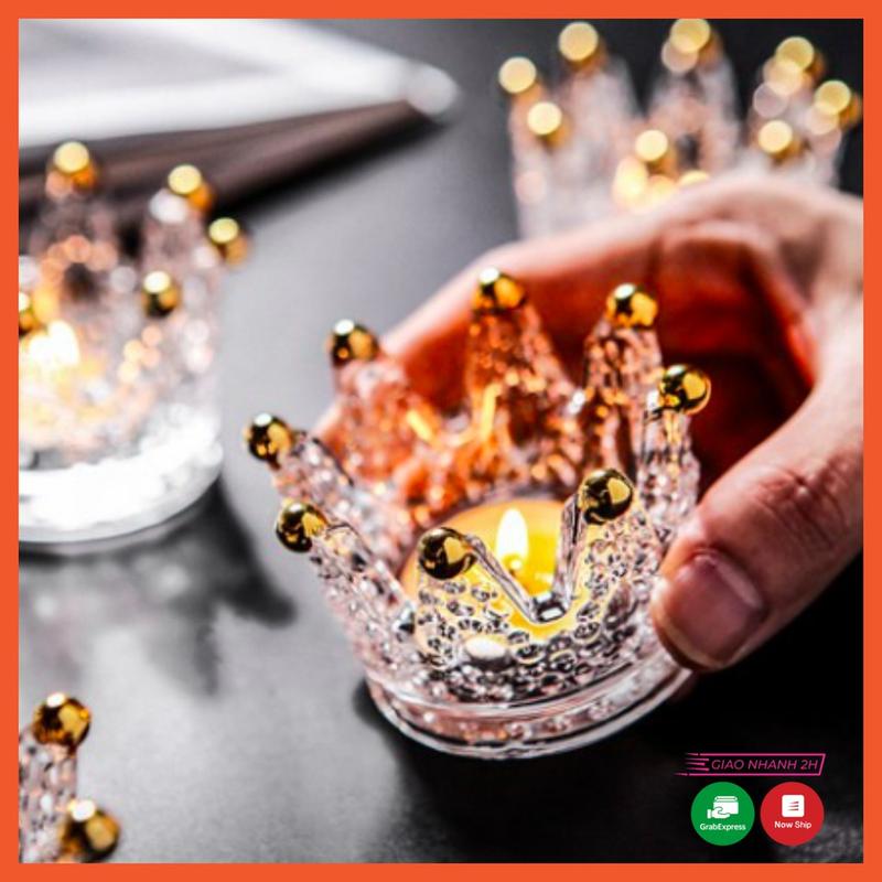 Vương Miệng Thuỷ Tinh Đựng Bông Mút, Đồ Trang Điểm, Trang Sức Và Làm Đế Đựng Nến 7