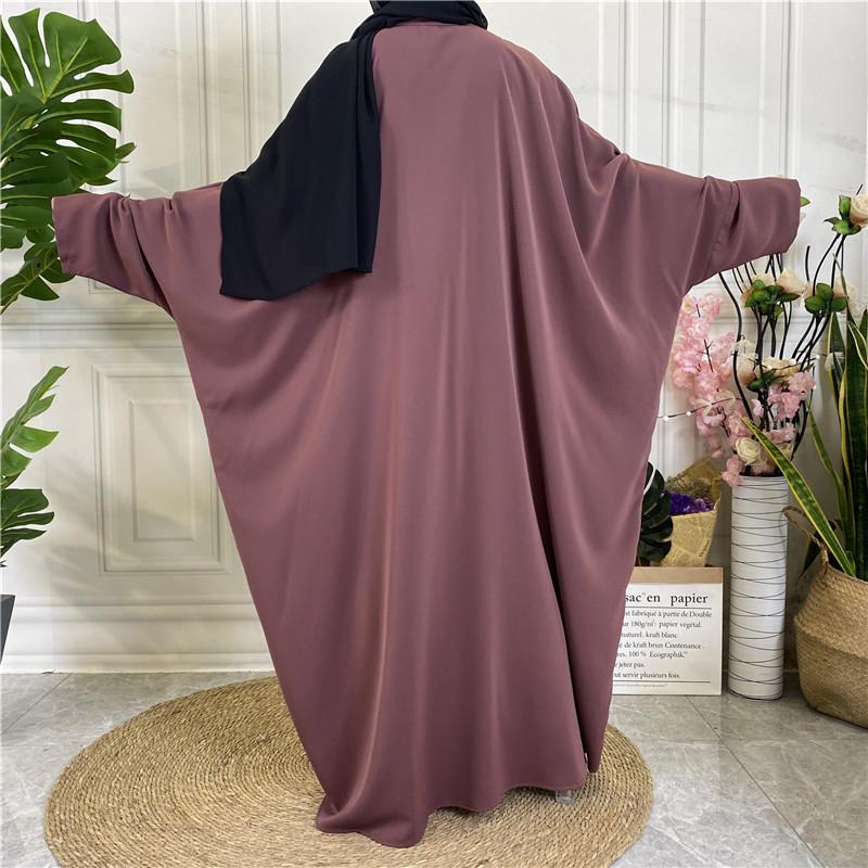 Product Introduction of 2022 New Middle Eastern Dubai Hot Style Solid Color Tie Button Cardigan Robe 1923 14