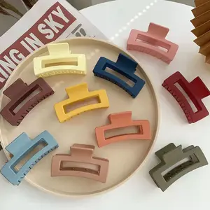 BISA COD F5808 Jepit Rambut Doff Kotak Panjang / Jedai Persegi Panjang Doff Korean Style Import Plastik Clips