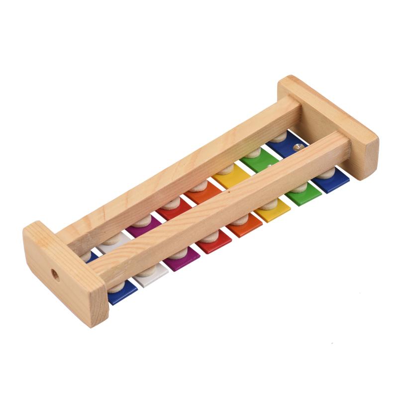 Product Introduction of 【Free Sheet Music】8 Keys Children's Solid Mahogany Xylophone Compact Size Glockenspiel Colorful Aluminum Plate Piano 15