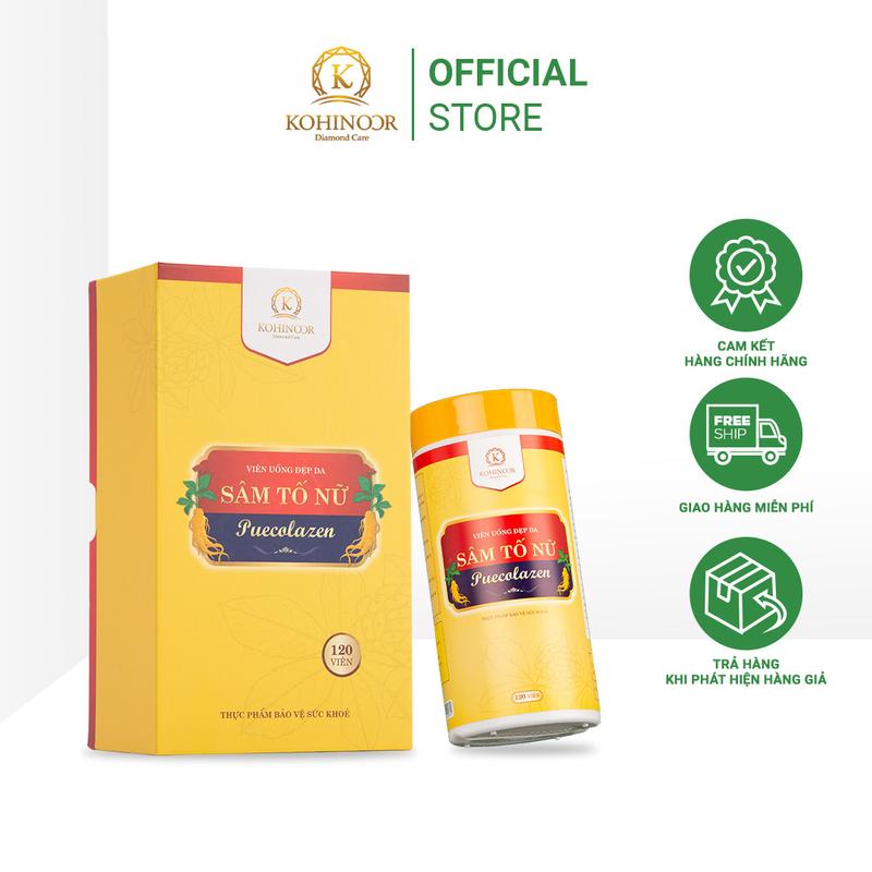 [Chính Hãng] Viên uống đẹp da Sâm Tố Nữ Puecolazen Kohinoor 120 viên 4