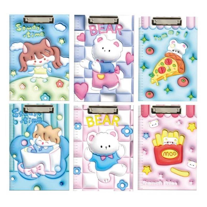 BISA COD 6302 Papan Ujian Motif Karakter 3D / Cute Stationery Exam Board 1