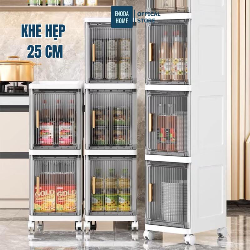 Tủ Nhựa Mini Khe Hẹp 25-30cm. Trong Suốt Để Đồ Nhà Bếp, Phòng Tắm Tiện Lợi TUN006