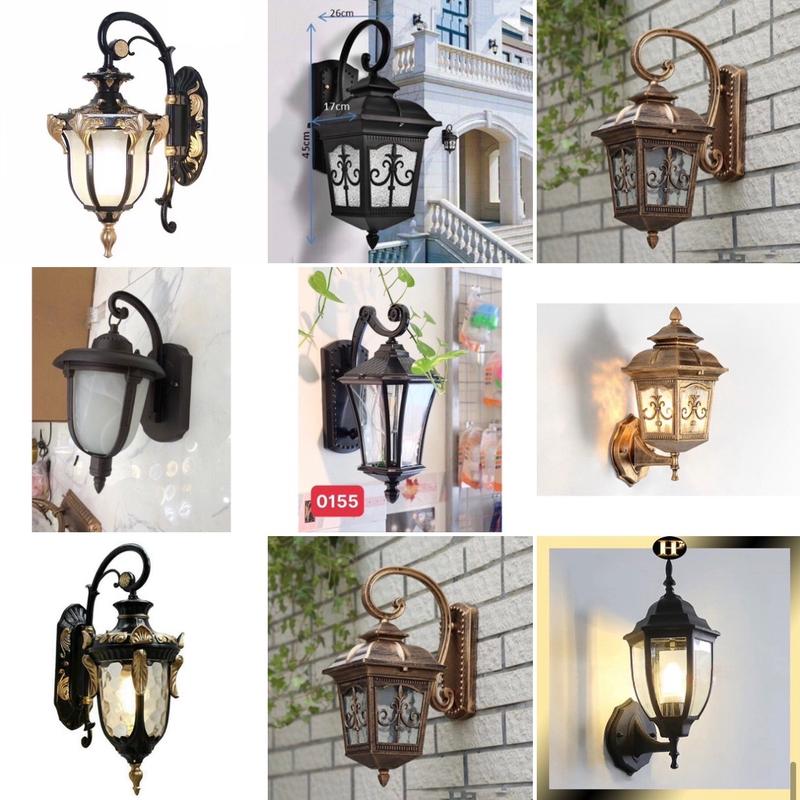 Đèn cột ngoại thất gắn tường ngoài nhà hợp kim Sơn tĩnh điện kính thủy tinh