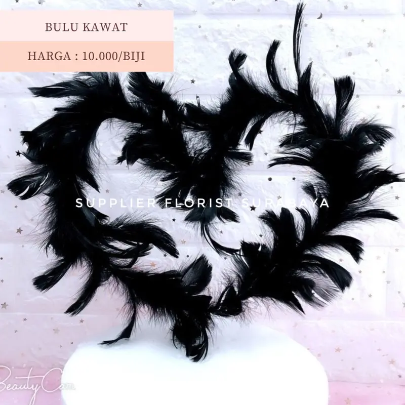 HIASAN KUE TART MODEL BULU BULU PUTIH DAN HITAM TOPPER KUE TART, BULU KAWAT MODEL HATI SPIRAL, BULU MODEL SAYAP 6