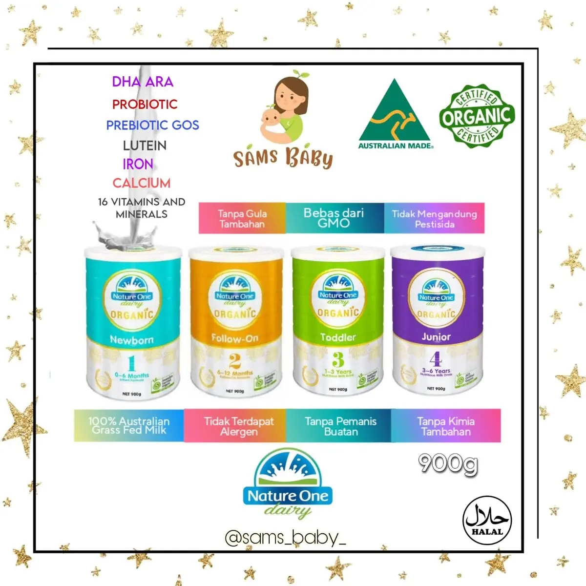 NATURE ONE DAIRY ORGANIC 900gr Susu Organik Step 1-2-3-4 - Susu bayi Organik - Susu anak Organik