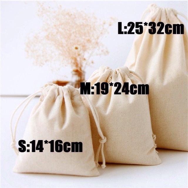 Túi vải canvas nhỏ mini có dây rút màu kem đậm đựng phụ kiện, cà phê, trang sức tiện lợi Canvas 0