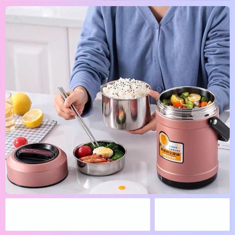 tặng túi đựng hộp cơm hộp cơm giữ nhiệt 1,5L - 2 lít xanbo giữ nhiệt 4-6h innox 3 ngăn dành cho dân văn phòng có nắp chống tràn tặng kèm set đũa thìa .