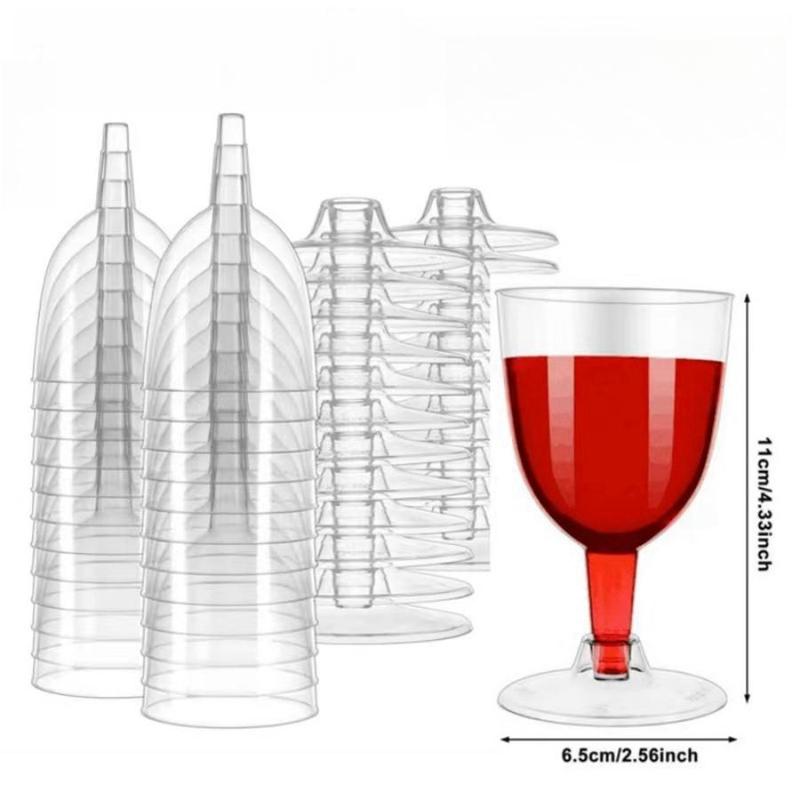 Product Introduction of Disposable Plastic Wine Cups, 10pcs/set Elegant Reusable Wine Goblet, Champagne Cup, Party Supplies for Wedding Birthday 8