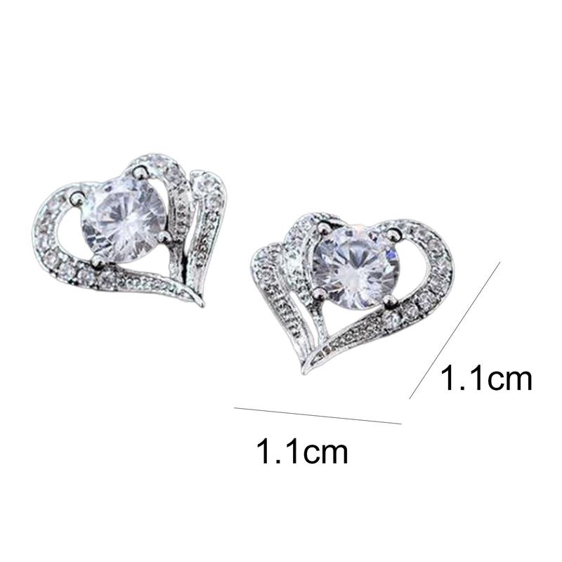 Bông Tai Nữ, Hình Trái Tim, Đồ Trang Sức Thời Trang, Làm Bằng Hợp Kim, Đinh Tán Tai, Pl.Q-1 Đôi, Thích Hợp Làm Quà Tặng Trang Sức Cho Bữa Tiệc 4