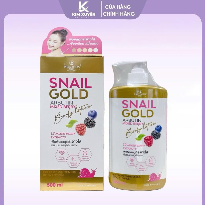 Sữa dưỡng thể body Snail Gold Arbutin Mix Berry Body Lotion Precious Skin 500ml - Thái Lan Dưỡng Da Body Women Nữ