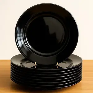 [6-12 pcs] Piring Plastik Tebal 8 Inch Anti Pecah Hijau Merah Putih Kitchenware Alat