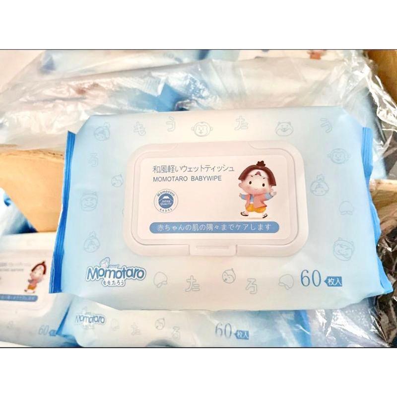 Combo 10 Gói Khăn ướt Momotaro {60 tờ 1  bịch} Mềm Mại Phù Hợp Cho Mọi Loại Da 1